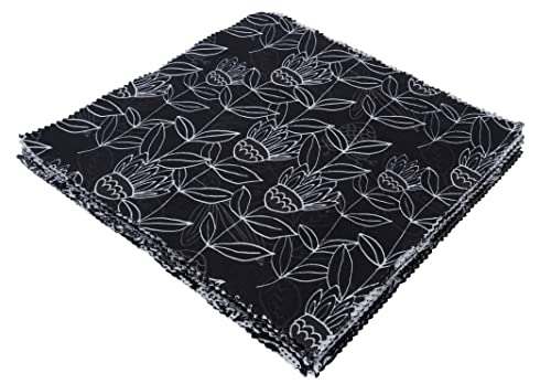 Tissu en coton d'impression fine Soimoi noir et gris, blocs carrés pour patchwork - 5