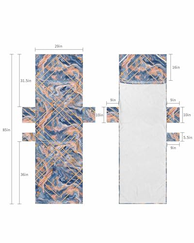 Marble Navy Blue Beach Lounge Chair Towel Cover, Soft Chaise Lounge Towel with Side Pockets Patio Pool Chairs Cover for Beach/Pool Sunbathing 29x85 Contemporary Orange Geometric Stripe