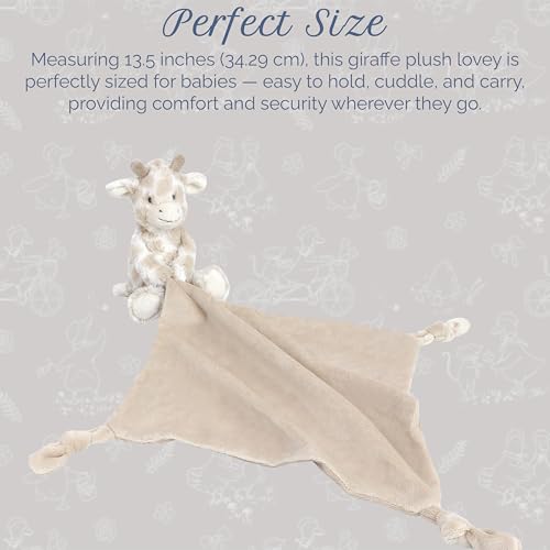 Image of MON AMI Gentry The Giraffe Plush Lovey | 13.5-Inch Knotted Security Blanket | Soft Comfort Toy for Babies | Perfect Newborn Essential for Birthdays & Baby Showers