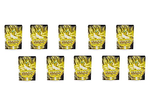 Pochettes Dragon Shield Matte contre l'usure des cartes de jeu 60 CT jaune dos texturé