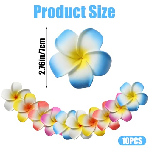 10 Piezas Clips Flores Plumeria Multicolor para Cabello miniatura 2