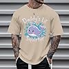 Men's T-Shirt Loose Fit Men's T-Shirt with Graphic Print for Everyday Wear Combine Shorts or Trousers, khaki, XXL #1