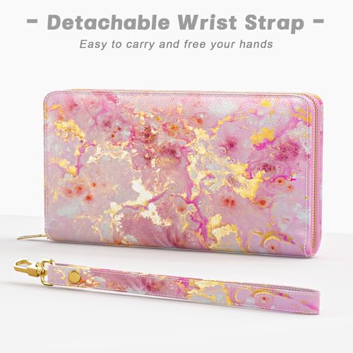 Image of Aiawoxc Womens Wallet, RFID Wristlet Wallets for Women, Ladies Clutch Purses, Large Travel Card Holder with Phone Holder | RFID