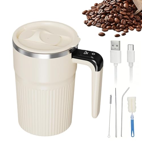 Generico Da Caffè Con Mescolamento Automatico - Coppa Con Agitatore Automatico Ricaricabile Da 400ml | da Caffè Elettrica Portatile - Per Bevande Alla Cioccolata Calda