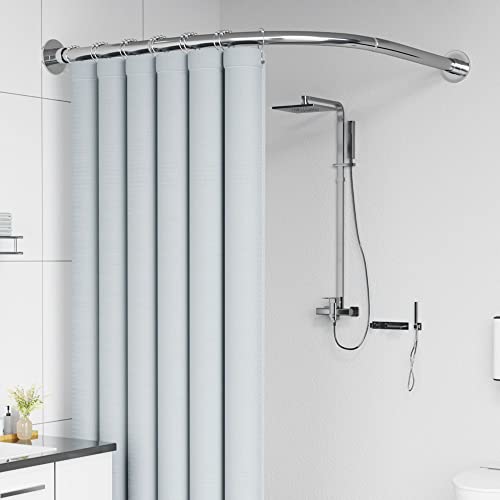 Tringle douche incurvée sans perçage pour éviter de percer le carrelage de salle de bain