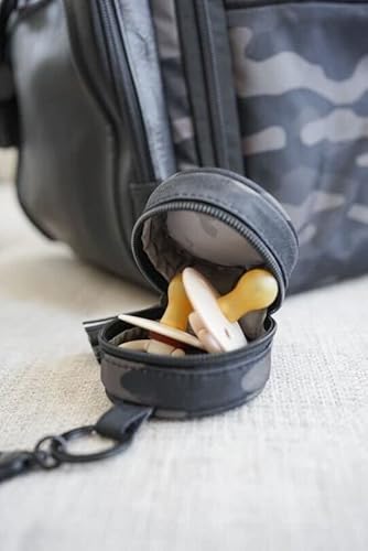 Chelsea + Cole For Itzy Ritzy Camo Pacifier Case With Clip; Pacifier Charm Pod Includes Clasp, Measures 2.5" In Diameter & Holds 2 Pacifiers; Camo #TOP4