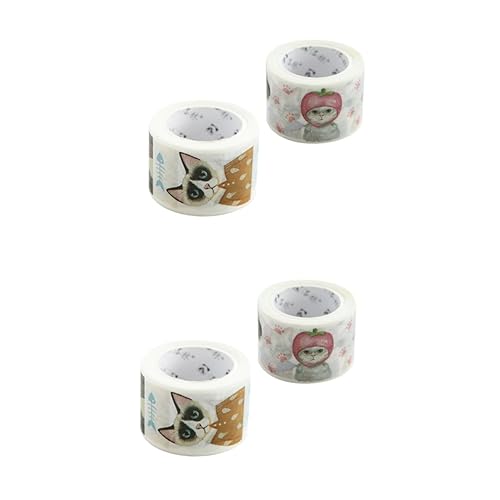 STOBOK 4 rollos de suministros escolares lindos vintage para pintores de álbumes de recortes, cinta decorativa, cinta adhesiva colorida, regalos