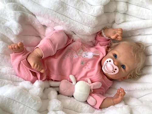 Anano Reborn Baby Vollsilikon Lebensecht 45CM Reborn Baby Puppe Mädchen, Waschbare Silikon Babys Puppe Babypuppe Wie Echtes Babys Mädchen – Bild 7