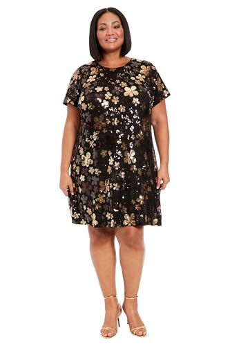 Image of London Times Women's Sequin T-Shirt Dress