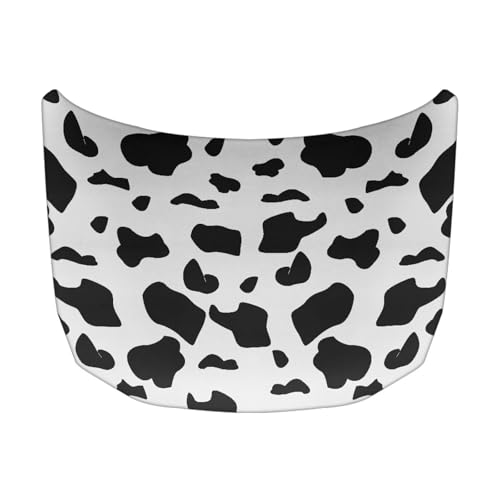 Image of Cow Pattern Print Car Hood Cover, Stretch Polyester Car Hood Cover Universal Auto Hood Decorative Accessories Easy Installation for Most SUV Sedans Pickup Trucks