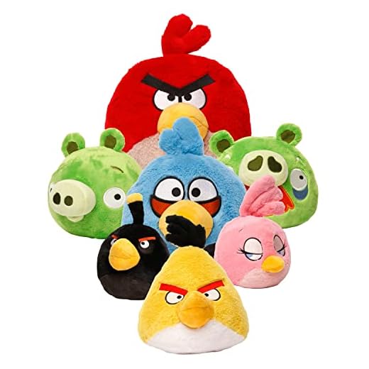 Mighty Mojo Angry Birds - 7 Pack Bundle - Giant Size - Collectible Plush Dolls - Officially Licensed - Super Soft, Cuddly Dolls for Kids and Adults - Limited Edition