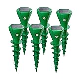 Mole Repellent Solar Powered with Screw, 6 Pack, Sonic Gopher Repellent for Lawn & Yard, Outdoor Gro