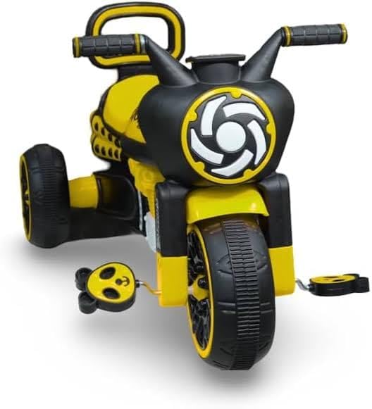 Happy Goods Kids Pedal Tricycle with Push Handle | Toddler Trike with Headlight, Music, EVA Wheels & Curved Seat with Backrest | 15 Months–3 Years (Blue)-image-26