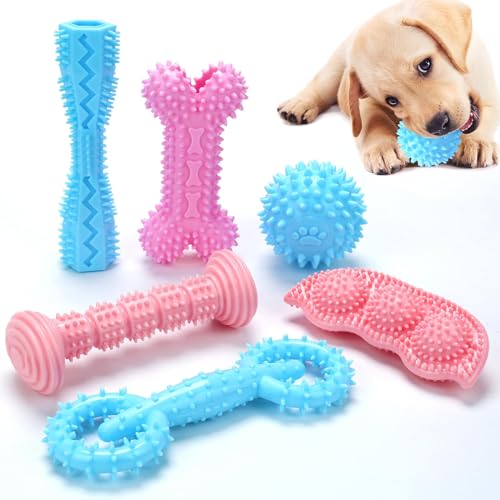 Angecado 6PCS Rubber Teething Toys