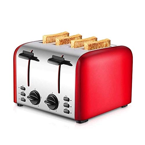 HEMFV Toaster 4 Scheibe, Abbrechen-Funktion Toaster Edelstahl 4 Scheibe, Removable Crumb Tabletts, Edelstahl leicht zu…