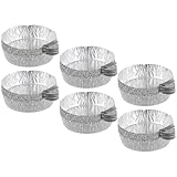 minkissy Platos de Pesaje de Aluminio Mango, Bandejas Redondas Desechables 50 Piezas, 30 Ml (50x47x14 Mm), para Laboratorio, Medición Precisa de Líquidos y Polvos, Utensilios de Pesaje