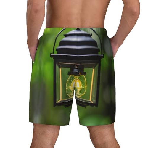 Firefly and Lantern Men's Soft Double Swim Shorts, Lounge Swiming Shorts Pants Breathable Summer4