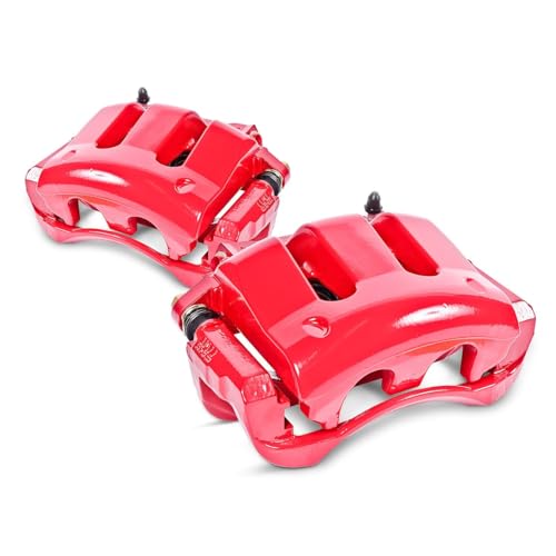 Image of PowerStop Rear Red Powder Coated Brake Caliper Pair for Infiniti I30 1996-01 | Nissan Maxima 1994-01 - High-Temp Brake Caliper Upgrade, S2000