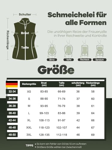 fuinloth Fleece Weste für Damen, Leicht Ärmellose Standkragen mit Reißverschlusstaschen Elfenbein Medium