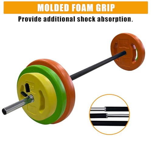 Barbell Weight Set for Lifting, Adjustable Barbell Set for Home Gym, PU Coating