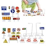 Generisch Verkehrsschilder für Kinder | Tragbar 28 Teile Party Dekorationen - Stadtverkehr Spielzeuge | für Feiertage Geburtstagsfeier Halloween Ostern Wohnzimmer Garten Innenbereich Außenbereich
