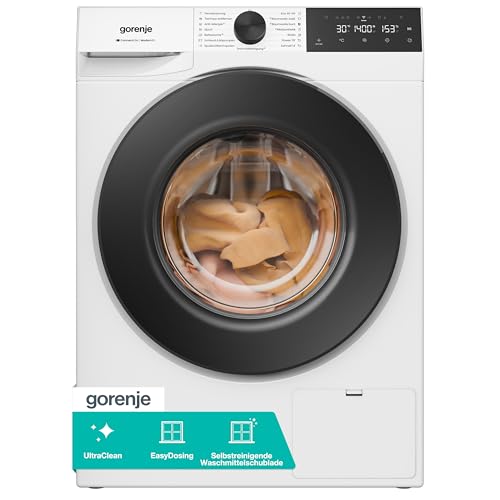 Gorenje WGAM494A Waschmaschine mit Dampffunktion /9 KG /1400 U-Min/ConnectLife /15 Programme/UltraClean/AquaStop/SteamTech/Inverter PowerDrive /10% besser als Energieeffizienzklasse A/Weiß