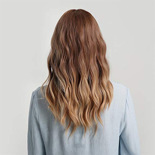 menolana Peruca Feminina Sintética Ondulada Cacheada Resistente Ao Calor com Franja Elegante