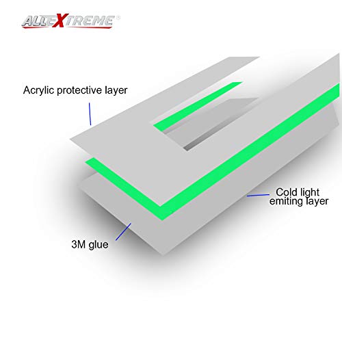 Image of Allextreme Plastic Exhnl1G El LED Helmet Light Strip with 3 Modes Flashing Night Bike Motorcycle Riding Signal Sticker (Green), Motorcycling