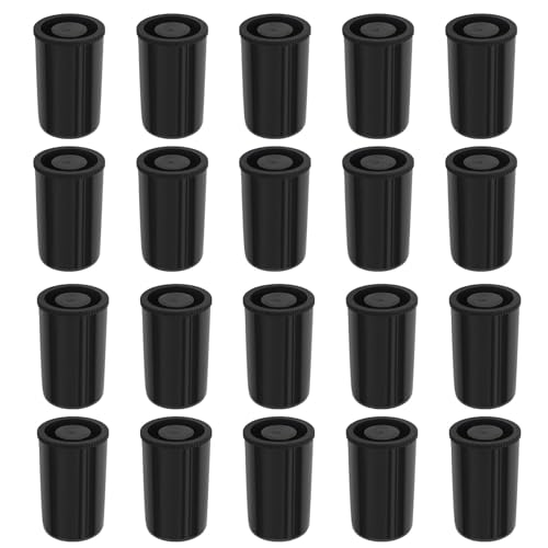 Semazz Film Canister,20 PCS 35mm Camera Film Cannisters with Lids Film Container Plastic Camera Reel Containers Mini Storage Case Containers for Scientific Activity Small Accessories Black White