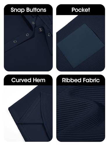 Fisoew Womens Cropped Sweatshirts Casual Henley Neck Snap Button Long Sleeve Ribbed Loose Fit Fall Crop Tops Navy