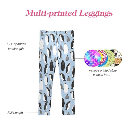 CaTaKu Girls Leggings Wild Penguin Cute Leggings for Girls Kids Athletic Workout Yoga Pants Size 4-10T4