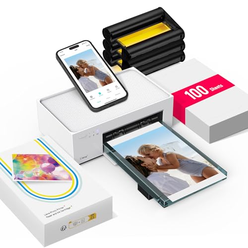 Liene M100 4x6'' Photo Printer, Phone Printer 100 Sheets & 3 Cartridges, Full-Color Photo, Portable...