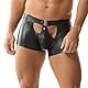 YUFEIDA Herren Kunstleder Boxershorts Wetlook Sexy Unterwäsche Boxer Shorts Slips Männer Stretch Clubwear Kurz Hose Unterhosen
