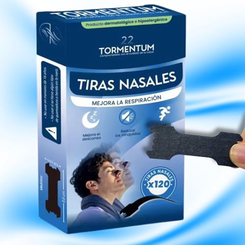 TORMENTUM® 120 Tiras Nasales Antironquidos - Tiras Nasales Para Dormir Y Respirar Mejor - Tiras Nasales Deportivas Para Mejorar Rendimiento - Nasal Strip Con Adhesivo Extra Fuerte Y Sin Residuos