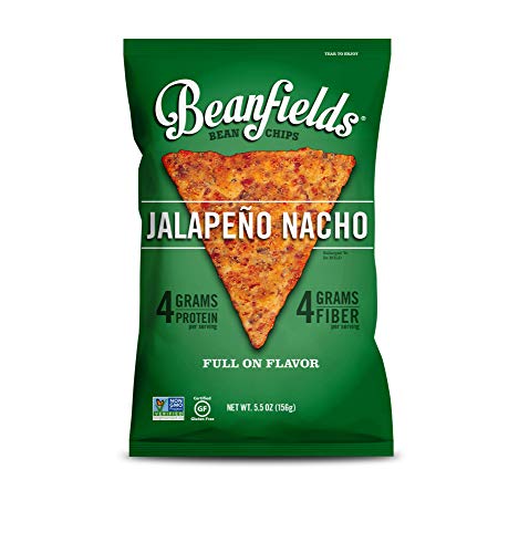 Beanfields Bean Chips, High Protein and Fiber, Gluten Free, Vegan Snack, Jalapeno Nacho, 5.5 Ounce (Pack of 6)