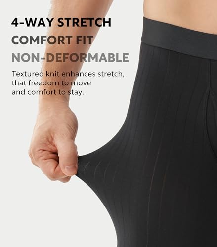 DAVID ARCHY Men's Underwear Boxer Briefs Breathable Ultra Soft Knit Texture Modal Underwear for Men 4 Pack3