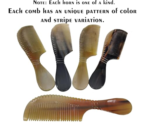 Image of SOFIYA CRAFT Ox Horn Comb Handmade Anti Static Natural Fine Horn Comb With smooth Handle- Professional Detangling Massage Fine tooth Comb A Great Gift - (9 inch)