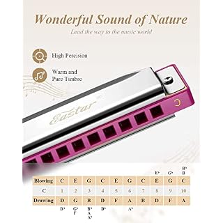 Eastar Major Blues Harmonica Diatonique, 10 Trous C Key Débutant Harmonica pour Enfants Enfants Adultes Étudiants, avec… - Les Beatles, Paul McCartney, John Lennon, RIngo Starr, George Harrison Eastar Major Blues Harmonica Diatonique, 10 Trous C Key Débutant Harmonica pour Enfants Enfants Adultes Étudiants, avec… – Image 2