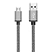 Micro USB Cable 3-Pack 10ft / 3m, BeneStellar Premium Nylon Braided USB 2.0 A Male to Micro B Charger Cord for Samsung, LG, Motorola, Nexus, HTC, Sony, Nokia, Android Devices and More (Gray)