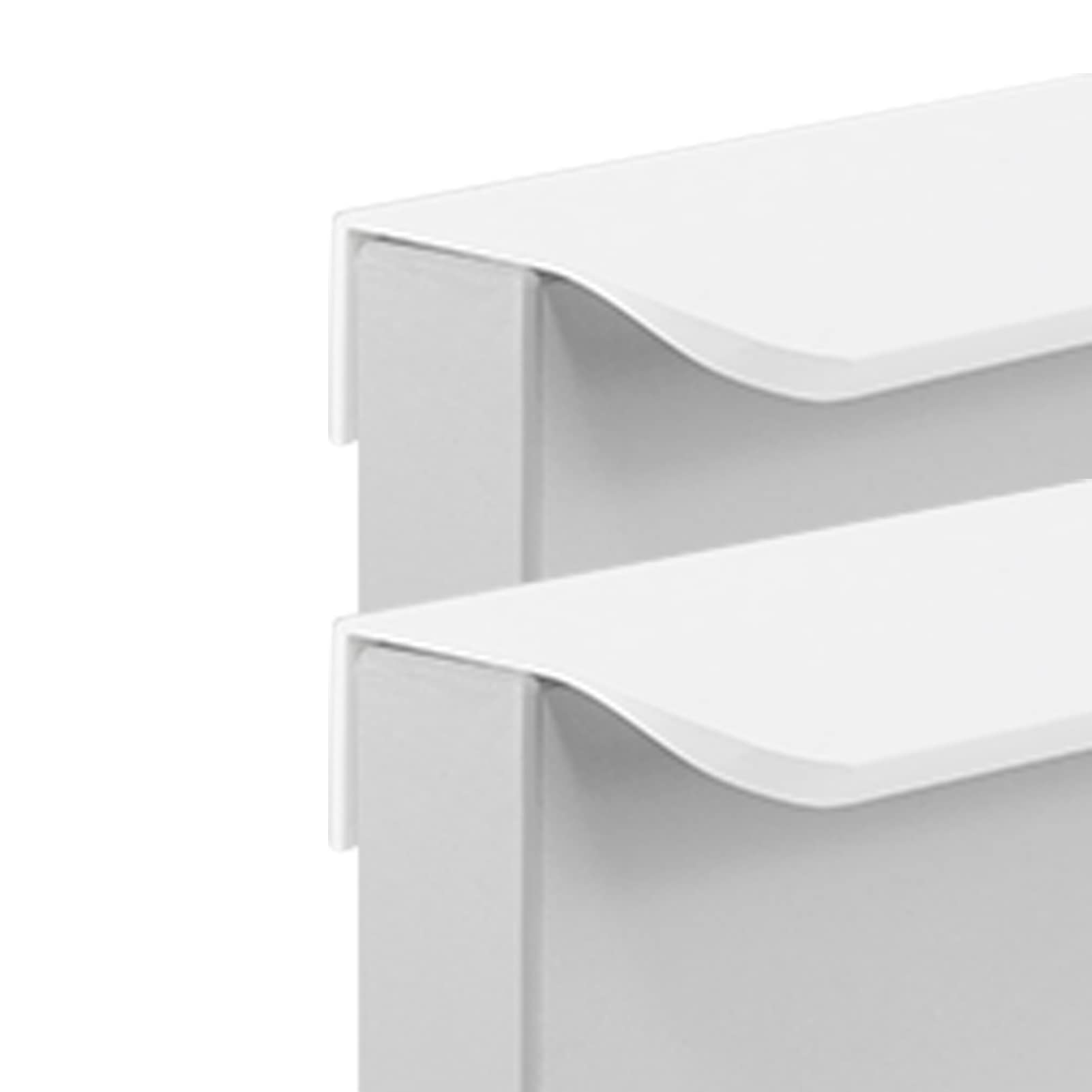 Uchwyt Na Palec Edge, 2 Paczki Szafka Meblowa Ukryte Uchwyty Ukryty Do Szafy Zaokrąglone Szuflad Kuchenne Gałki Ze Stopu Aluminium Dźwignie Drzwi(White,Length 120mm)