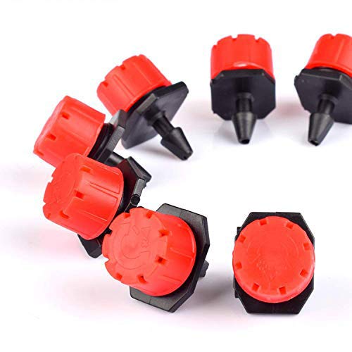 WisMilty Adjustable Emitter Dripper, Irrigation Drippers, 100pcs Plastic Adjustable Emitter Dripper Micro Drip Irrigation Sprinklers Watering System(100pcs Dripper)