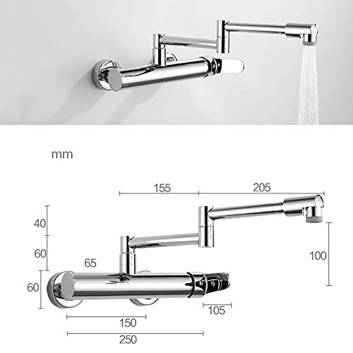 Robinet mural pliable pour évier de cuisine eau chaude et froide