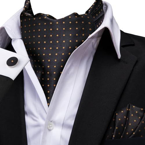 Image of Dubulle Paisley Floral Ascot for Men Self Tie Mens Cravat and Pocket Square Cufflinks Wedding