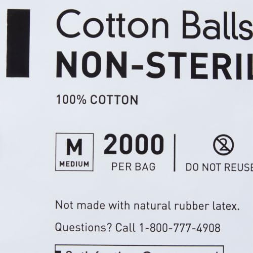 McKesson Cotton Balls Bulk, 100% Pure Cotton Balls for Face, 2000 ct | Nail Polish Remover, Makeup - image 7
