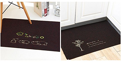 Alfombra negra antideslizante diseño con macetas suave 7