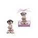 Lunaura Religious Keepsake - Set of 12 "Girl" Toddler in Robe Holding Dove Favors - Pink