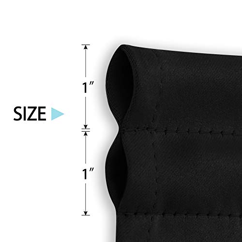 Deconovo CT1543S-3 Black Blackout Rod Pocket Curtains For Bedroom And Living Room, Kitchen Window Curtains, French Door Curtain With Tiebacks, 54X40 In,Black,1 Panel thumb #2