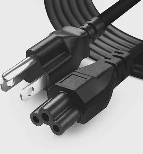 DOEM 3-Prong AC Laptop Power Cord, 5ft Universal Power Cable (125V) for Dell, HP, LG, Lenovo, Asus, Acer, Toshiba, Sony Laptops/Notebooks, Monitors, Printers, Scanners – NEMA 5-15P to C5 -  C5-Cloverleaf-5FT-PowerCable
