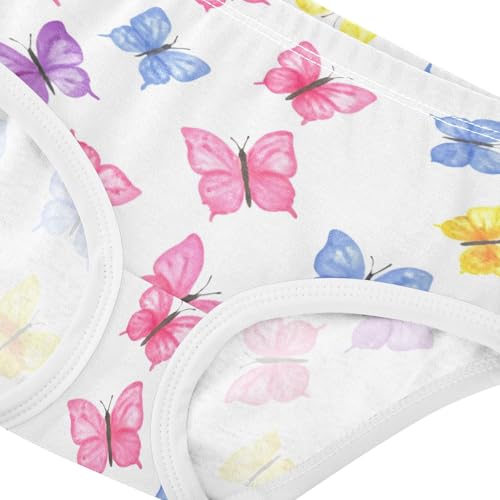 Toddler Underwear Floral 2t Cotton Cute Panties Girl Personalized Underpants Briefs Butterflies Pastel Colors White4