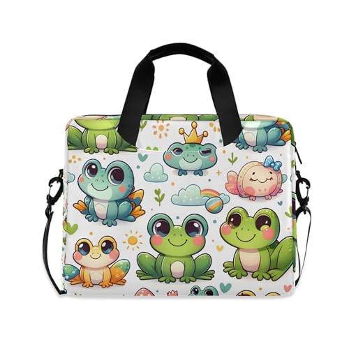 Maletín para portátil con diseño de rana, 13-15.6 pulg
